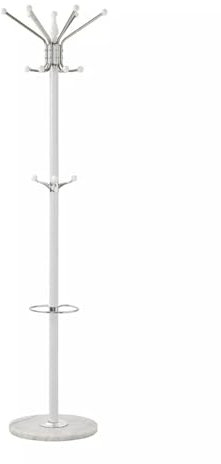 BURAKH Coat Marble Base Stand Freestanding Garment Jacket Rack Umbrella Cloths Hanger Free Standing Clothes/Hat Rack | Coat Rack for Entryway/Hallway (White)