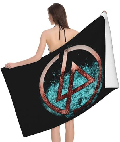 Stepgrais Lin-Kin Rockband-Strandtuch, Retro-Heavy-Metal-Rock, Sich Wiederholendes Muster, Badetuch, Gemütliche Badezimmertücher, Strapazierfähige Handtücher Für Strand, Dusche, Geschenk, 80 X 130 cm