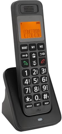 Schnurloses Telefon für zu Hause, LED-Hintergrundbeleuchtung, Große Tasten, Multifunktionales Mobilteil, Freisprecheinrichtung, Unterstützt Kurzwahl, Wahlbeschränkung, (EU-Stecker)