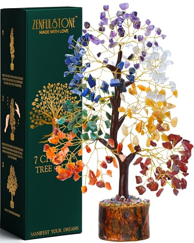 Albero della vita dei 7 chakra, albero di cristallo per casa, ufficio e scrivania, bonsai fatto a mano per energia positiva, guarigione e denaro, regalo di buona fortuna per il Ringraziamento e Natale