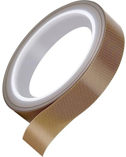 Jyvex Teflonband PTFE 19mm x 15m Selbstklebend Hitzebeständig Vakuum | hochtemperatur klebeband für vakuumiere hand impulseversiegelung hitzebis