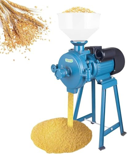 FESINSO 2200W Electric Grain Mill Grinder, Adjustable Corn Grinder With Funnel, High-Speed Powder Grinding Machine For Rice, Wheat, Coffee, Spice, Grain Flour, Wet/Dry Mill