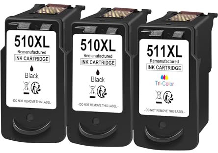 510 511 Druckerpatrone Kompatibel für Canon Druckerpatronen, Canon Patronen, PG-510 CL-511 Schwarz und Farbe für Canon Pixma MP270 MP280 MP230 MP240 MP250 iP2700 MP495 MX360