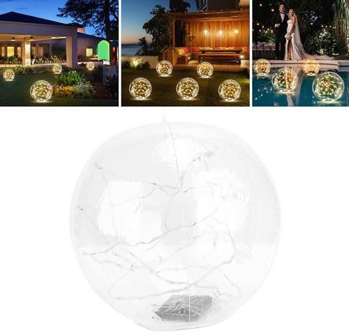 2 Packung Schwimmende Poollichter, Leuchten Solarpool -Bälle Fairy Solar Floating Pool Lights Solar Angetrieben 13,78 Zoll Aufblasbare Kugeln für Einköpfige Pools Pool (COLORFUL)
