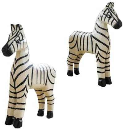 RORPOIR 2st Zebra-Ornamente Zebra-tischskulptur Zebra-Modell Teppich Aus Kunstpelz Teppich Mit Zebra-Print Zebra- Weißer Bettbezug Fohlen Skulptur Läufer-teppiche Holztier Hölzern