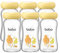 YOHKOH Premium Glass Bottles for Breast Milk, 4 x 160 ml - for Safe Breast Milk Storage, Dishwasher, Freezer and Microwave Safe (4 Pieces, 160 ml) (Yellow, 160 ml (Pack of 6))