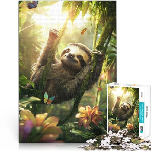 Schwierig Schwer Faultier im Regenwald Puzzle für Erwachsene 1000 Teile 26x38cm Geeignet für die Schreibtischdekoration für 14+