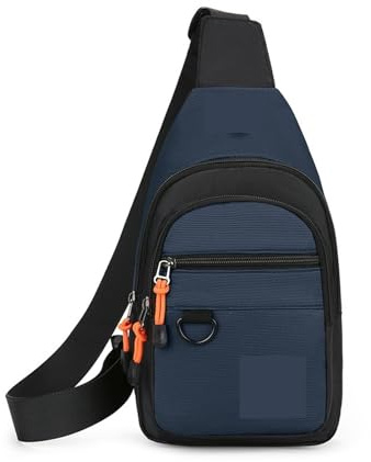 Brusttasche Herren Casual Männer Brust Tasche Nylon Kleine Schulter Laufen Radfahren Gürtel Sling Bag Outdoor Sport Umhängetasche Reise Handy(Blue)