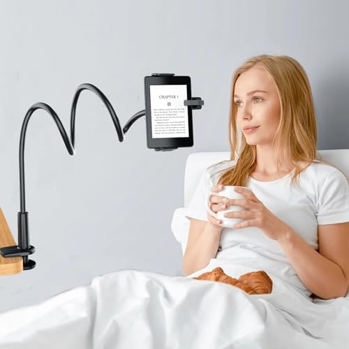 IDAMAKON Support pour liseuse avec télécommande et support col de cygne, support de lecture mains libres, pour Kindle Paperwhite/Oasis/Kobo (4,7 à 8,3 pouces)