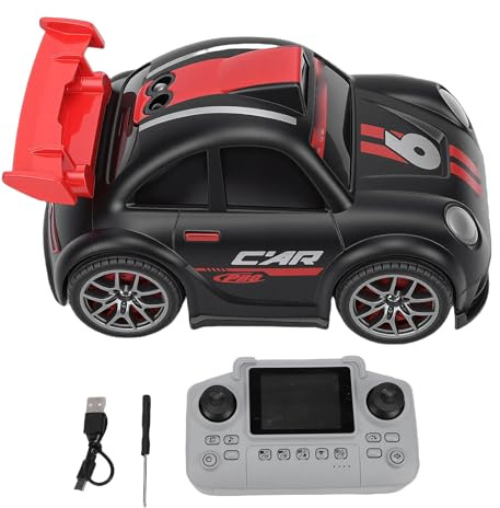 Naroote Auto Telecomandata, Auto Sportiva RC Drift con Luci RGB, Effetti Sonori, Fotocamera e Videocamera 1080p e Modalità di Fuga con Tracciamento Intelligente, per Bambini (BLACK)