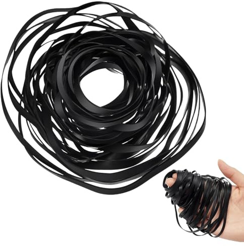 JYXNU 100 correas de goma para grabadora, cinta de casete de 20 a 126 mm, reparación y mantenimiento de cassettes, correas de goma planas híbridas, cinta de tocadiscos, cinta de casete, color negro
