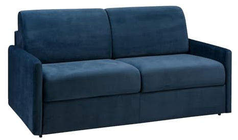 Vente-unique - Schlafsofa 3 Calife - Samt - Marineblau