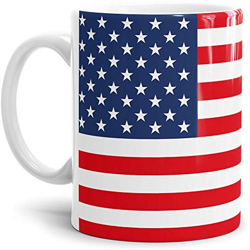 Tassendruck Flaggen-Tasse/Souvenir/Urlaub/Länder-Fahne/Kaffetasse/Mug/Cup - (USA, Normal)