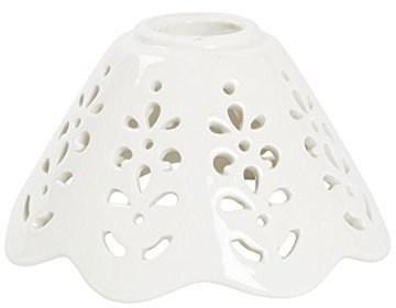 Paralume ceramica bianca traforata di ricambio per applique e lampadari ferro e ottone