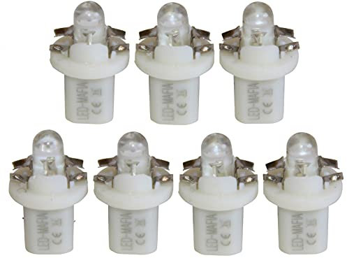 LED-Mafia 7X Halogen Round Heat Tachobeleuchtung Cockpitbeleuchtung Set - weiß blau rot Cockpit c (weiß)