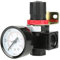 G1 / 2 Druckminderer mit Manometer, 1pc BR4000 Luftregler Regelventil für Druckluft Werkzeug Kompressor, 0.05~1MPa einstellbar