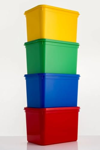 Take Away Supplies LTD Packpack 4 litre Rectangular Ice Cream container/Food Storage container (20) GREEN,BLUE,RED,YELLOW.Food Hygiene colour coded.