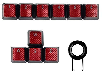 FPS Tastenkappen mit Hintergrundbeleuchtung für Corsair K70RGB K70 K95 K90 K65 K63 Gaming-Tastaturen, rote Tastenkappen
