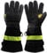 Langlebige Feuerwehrhandschuhe aus Leder, hitze-/feuerfest, wasserabweisend, mit reflektierendem Riemen, feuerfest, schwere Arbeitshandschuhe