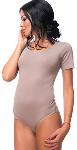 Evoni Damen Body kurzarm cappuccino L