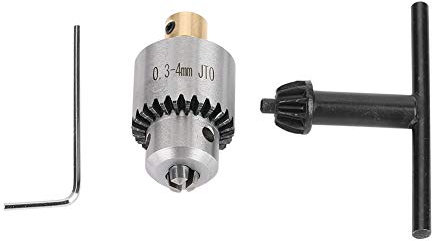Bohrfutter mit Schlüssel, Bohrfutter-Adapter-Kit Micro 0,3-4 mm JTO-Kegelbohrfutter und Schraubenschlüssel mit Spannfutterschlüssel für Drehmaschinen, Bohrer, Fräsmaschinen