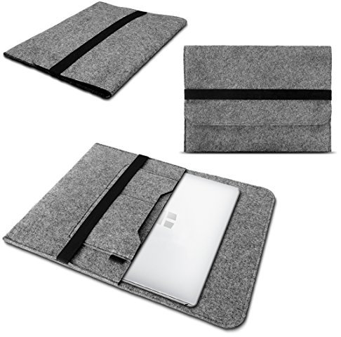 NAmobile Filz Tasche kompatibel für Trekstor Surfbook A13B Laptop Hülle Sleeve Schutzhülle Schutz Cover 13 und 14 Zoll Universal Tasche Notebooktasche, Farben:Grau