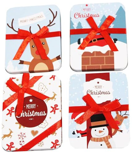 KAMACA 4er Set Geschenkschachtel für Geldgeschenke kleine Geschenke Präsente Geschenkverpackung Geld Gutschein Weihnachten (4er Set Metall Geschenkdose)