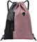 LIVACASA Turnbeutel Mit Reißverschluß Innentasche Sportbeutel Hipster Gym Bag Gefüttert Rucksack Mit Verstellbar Tunnelzug Turnsack Gymsack für Damen Herren (Rosa A, 42x33cm)