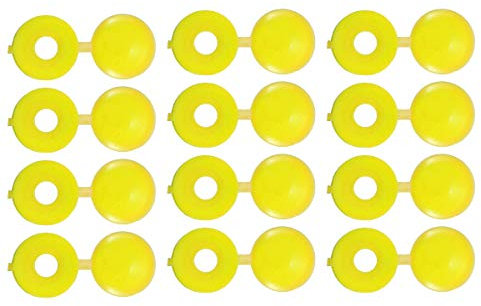 Hinged Screw Cover Caps, M4 Plastic Screw Caps, Fold Screw Snap Covers, Washer Flip Tops, Pack of 50, Yellow
