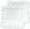 Jemiipee Dekorative Kissenbezug aus Samt 2er Set Einfarbig Kissenhülle Sofa Büro Decor Kissenbezüge Shabby Chic Samtkissenbezug mit Rüschen 50x50 cm für Dekokissen Sofakissen Couchkissen, Weiß