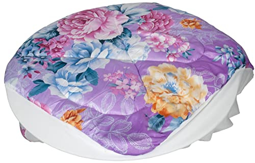 Trendyshop365 Unterbett Mikrofaser Matratzenauflage 200x100cm Blumen-Design Floral Gesteppt Gefüttert Spannbettlaken Bunt (1x Auflage)