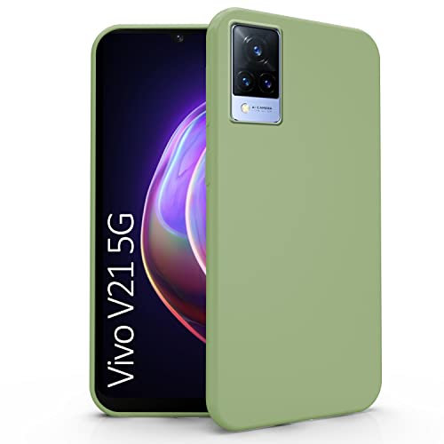 N NEWTOP Coque compatible pour Vivo V21 5G, Coque TPU SOFT Gel Silicone Ultra Slim Souple Souple Case Arrière Protection (Vert Militaire)