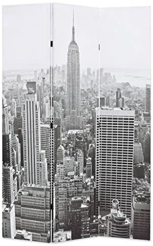 INLIFE Raumteiler klappbar 120 x 170 cm New York bei Tag Schwarz-Weiß