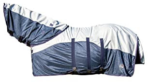 HKM Rain Pferdedecken Dunkelblau/Grau 145