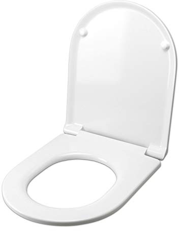 WC-Sitz für GLOBO FORTY3 AUSGABEN 43CM LANG Weißer Reißverschluss Edelstahl normal oder verlangsamt Softclose