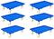 PROREGAL SparSet 6x Transportroller für Euroboxen 60x40cm mit Kunststoffräder blau | Geschlossenes Deck | 4 Lenkrollen | Traglast 300kg | Kistenroller Logistikroller Rollwagen Profi-Fahrgestell