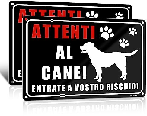 Aufmerksames Hundeschild aus Metall aus Aluminium 20x30 cm (A4), 2 Stück, bedruckt mit deutschem Schäferhund, Vintage-Schwarz, Hundeschilder für Tor oder Innenbereich, UV-beständig und wasserdicht