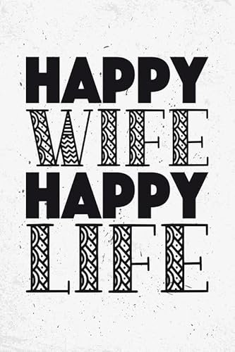 mrdeco Metall Schild 20x30cm gewölbt Frau Happy wife happy Life Deko Blechschild Tin Sign