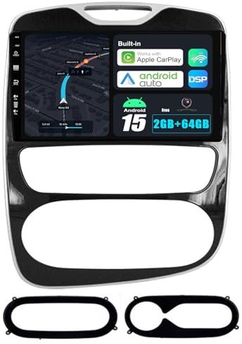 BXLIYER Android 15 IPS Autoradio Passt für Renault Clio 4 (2016-2019) - Eingebautes CarPlay Android Auto - KOSTENLOS Rückfahrkamera - 2G+64G - 10.1 Zoll 2 Din - DAB Lenkradsteuerung 4G WiFi Fast-Boot