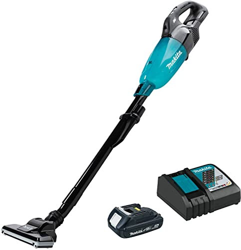 Makita XLC09R1B 18V LXT® Kit aspirapolvere compatto senza spazzole senza fili a 4 velocità, con pulsante (2,0 Ah)
