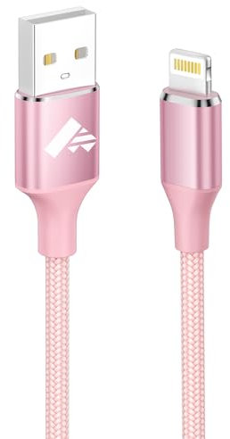 3M iPhone Charger Cable, MFi Certified Lightning Cable Long iPhone Charging Cable Braided iPhone Charger USB Fast Charging Lead Cable for iPhone 14 13 12 11 Pro Max XS XR X 8 7 6 Plus 5,iPad-Pink