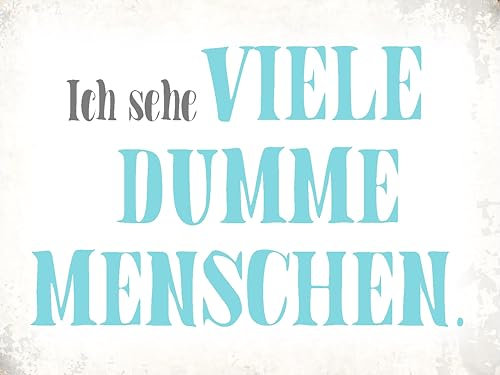 AGDeko® Holzschild 40x30 cm ich sehe viele dumme Menschen zum Aufhängen oder Stellen Raum Dekoration