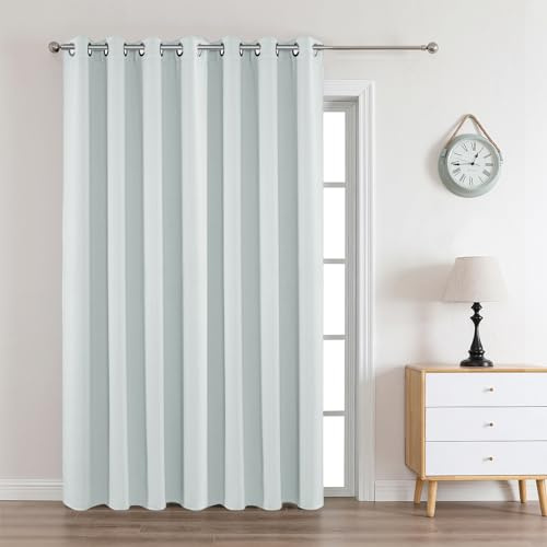 Joydeco White Curtains 108 Inches Long 1 Panel, Thermal Insulated Long Curtains& Drapes 1 Piece, Room Darkening Grommet Curtains for Living Room Bedroom Window (W70 x L108 Inch, Greyish White)