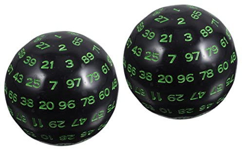 Toyvian 2 Stück 100 100-seitiger Würfel Einzelne W100-spielwürfel Polyedrische Spielwürfel Kleine 100-seitige Würfel Spielwürfel Mit Zahlen Zahlenwürfel Acryl Unterhaltung D100 Cosplay