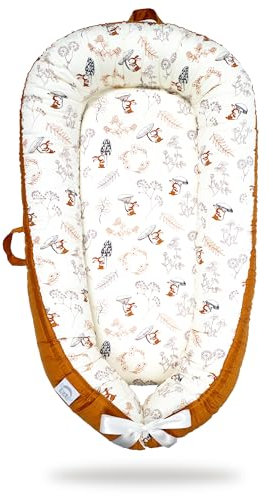 EAQ Babynest Nestchen Baby Weiches Atmungsaktives baby bett für Neugeborene Geschenk 100% Baumwolle Baby Erstausstattung Neugeborene