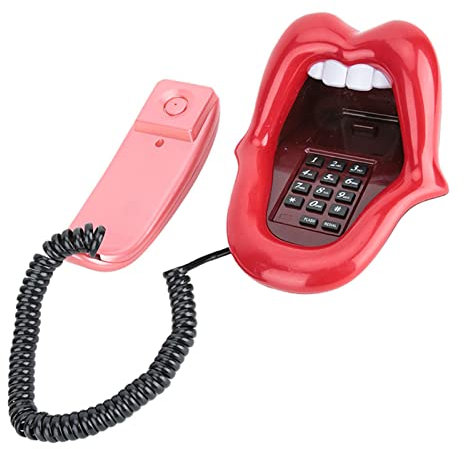 Beliebtes Modell, Rotes Telefon mit Großer Zunge, Schreibtischtelefon, Heimdekoration, Modischer und Attraktiver Stil für EIN Schönes Zuhause