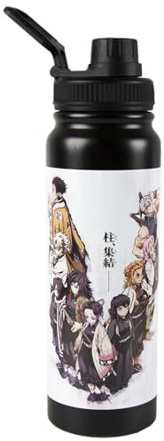 maxer Tanjiro Nezuko Bouteille d'eau en acier inoxydable à double paroi isotherme sous vide pour boissons chaudes et froides, 800 ml, réutilisable, sans BPA