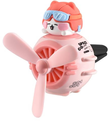 Tiardey Auto-Duft-Innenraum, süße Pilotenkatze, Autozubehör, Auto-Parfüm-Dekoration, Auto-Duft-Luftauslass, rotierender Propeller, Automobil-Luftauslass-Ventilator, kreativer Auto-Diffusor