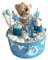 Windeltorte mit Name - Kuscheltier Teddy Bär blau - Geschenk, Babyparty, Geburt, Taufe, Babygeschenk