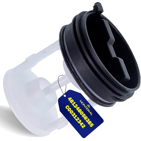 Filtro Lavatrice per Pompa Scarico 67 x 57 x 40 mm con Codice Originale 481248058385 C00312342 per Whirlpool per Philips per Indesit per Ariston - Garanzia di 10 Anni - MONTERAL